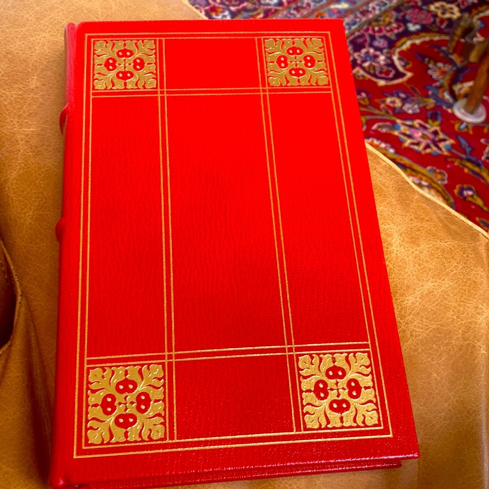Franklin library leather 1977 Guy de Maupassant Stories. Orange-red & Gold